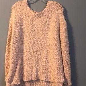 Pink fluffy sweater, only worn once.